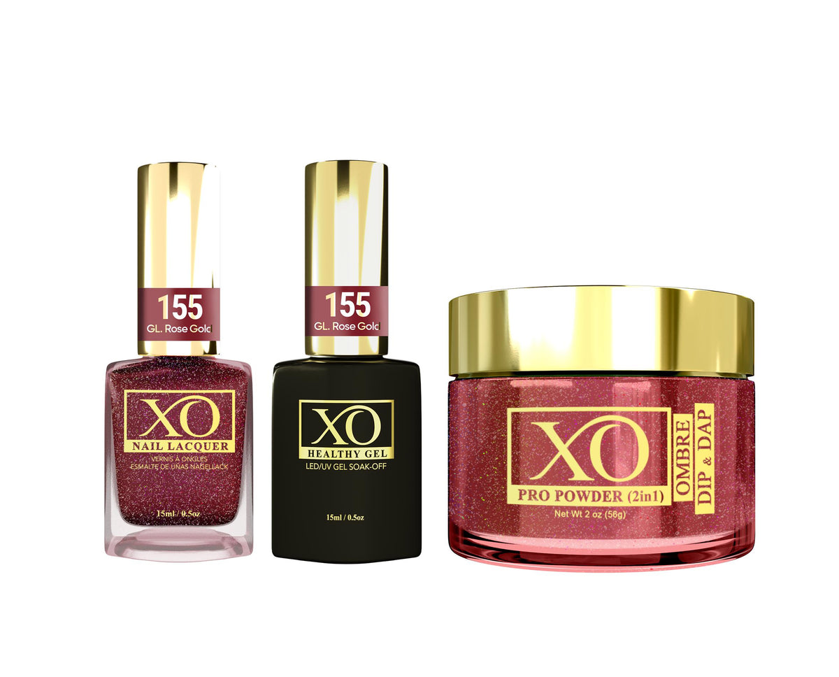 XO 4in1 (Acrylic & Dip, Gel & Lacquer) - GL. Rose Gold - 155-XO- Nail Supply American Gel Polish - Phuong Ni