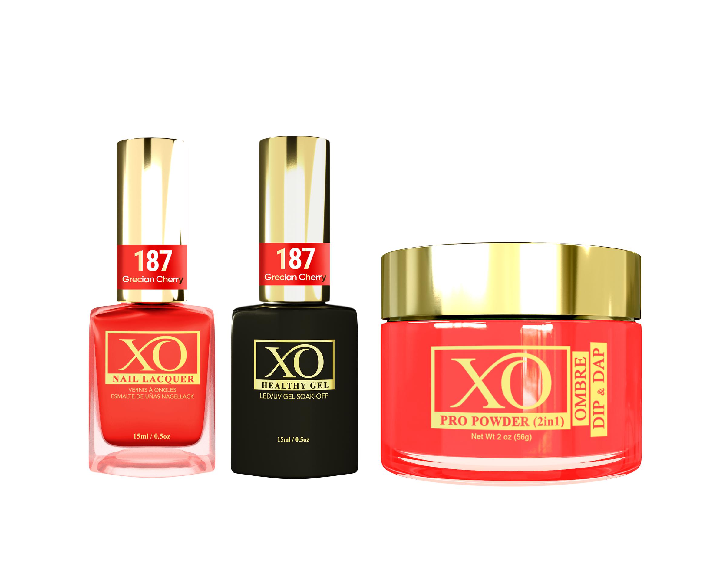 XO 4in1 (Acrylic & Dip, Gel & Lacquer) - Grecian Cherry - 187-XO- Nail Supply American Gel Polish - Phuong Ni