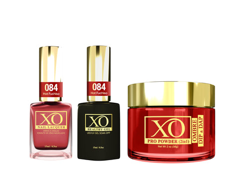 XO 4in1 (Acrylic & Dip, Gel & Lacquer) - Hot Fuchisa - 084-XO- Nail Supply American Gel Polish - Phuong Ni