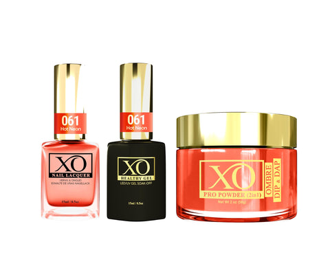 XO 4in1 (Acrylic & Dip, Gel & Lacquer) - Hot Neon - 061-XO- Nail Supply American Gel Polish - Phuong Ni