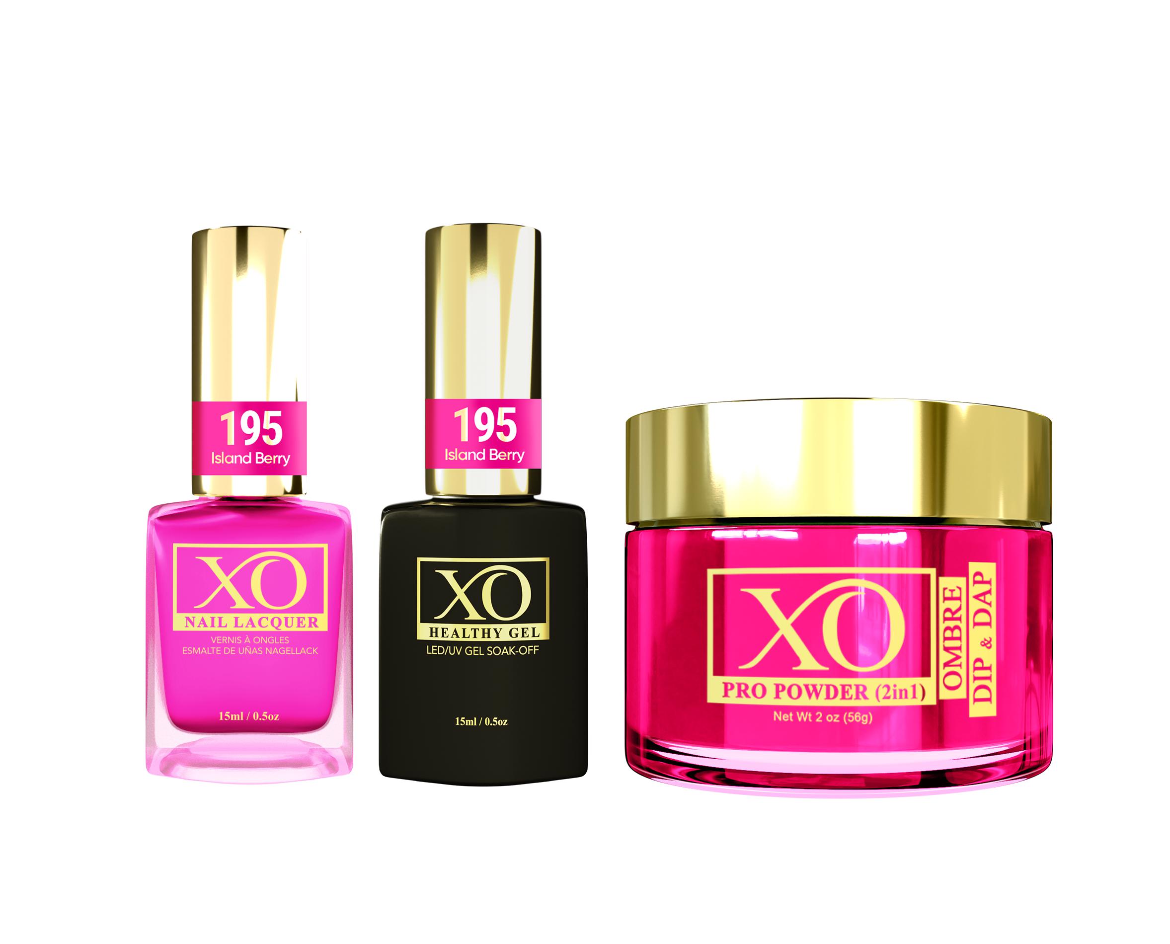 XO 4in1 (Acrylic & Dip, Gel & Lacquer) - Island Berry - 195-XO- Nail Supply American Gel Polish - Phuong Ni