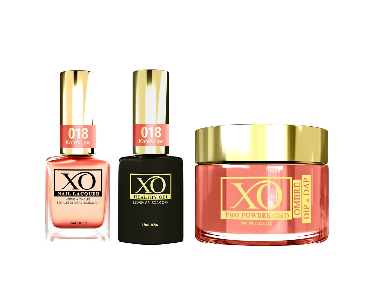 XO 4in1 (Acrylic & Dip, Gel & Lacquer) - Kate's Lips - 018-XO- Nail Supply American Gel Polish - Phuong Ni