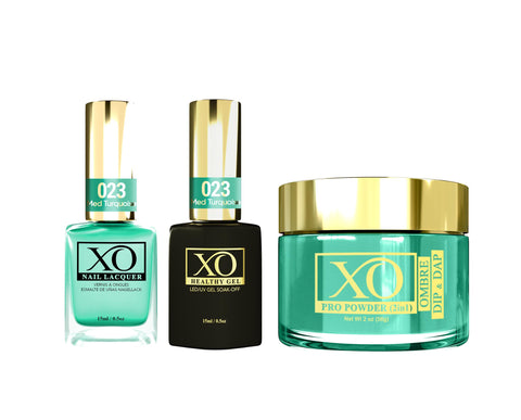 XO 4in1 (Acrylic & Dip, Gel & Lacquer) - Med Turquoise - 023-XO- Nail Supply American Gel Polish - Phuong Ni