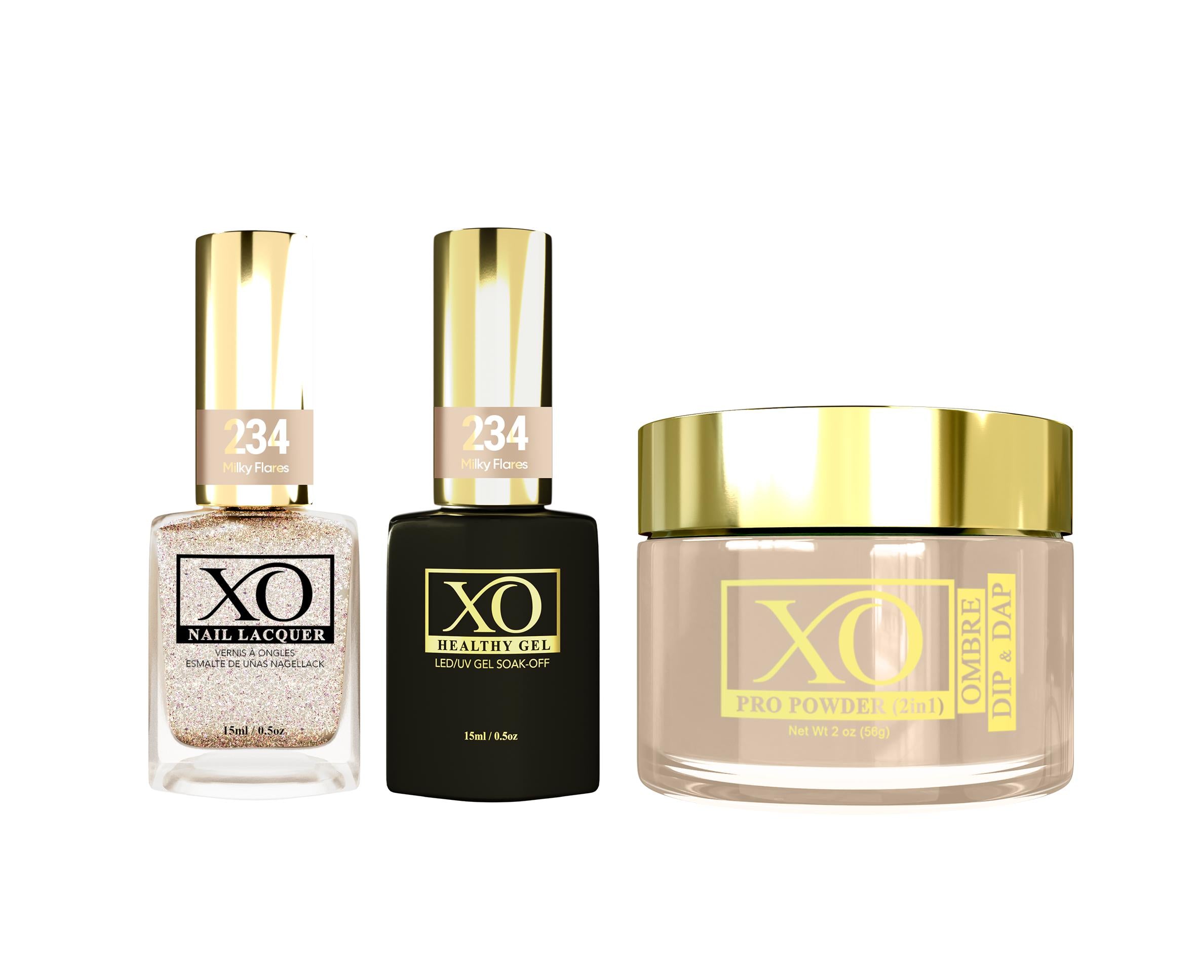 XO 4in1 (Acrylic & Dip, Gel & Lacquer) - Milky Flares - 234-XO- Nail Supply American Gel Polish - Phuong Ni