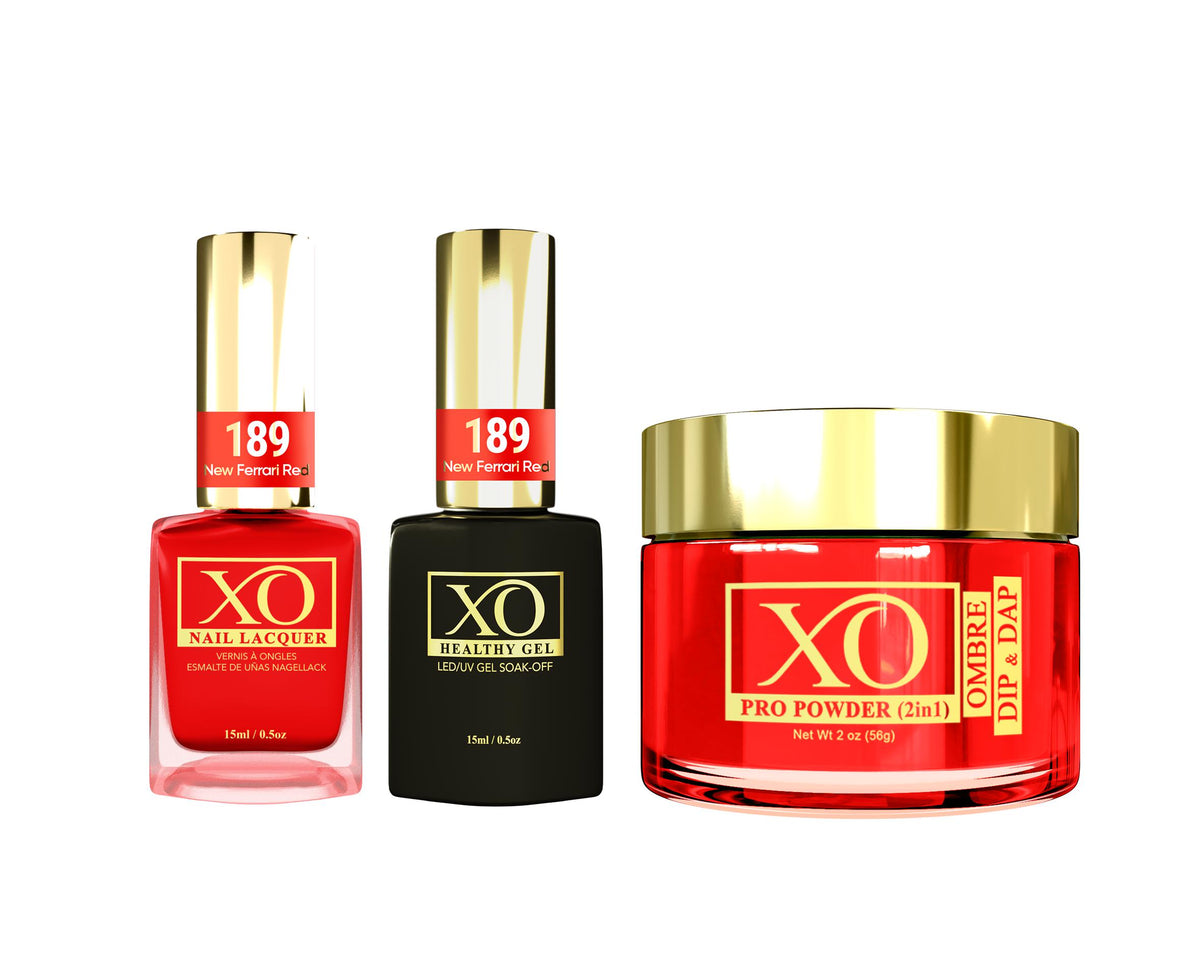 XO 4in1 (Acrylic & Dip, Gel & Lacquer) - New Ferrari Red - 189-XO- Nail Supply American Gel Polish - Phuong Ni