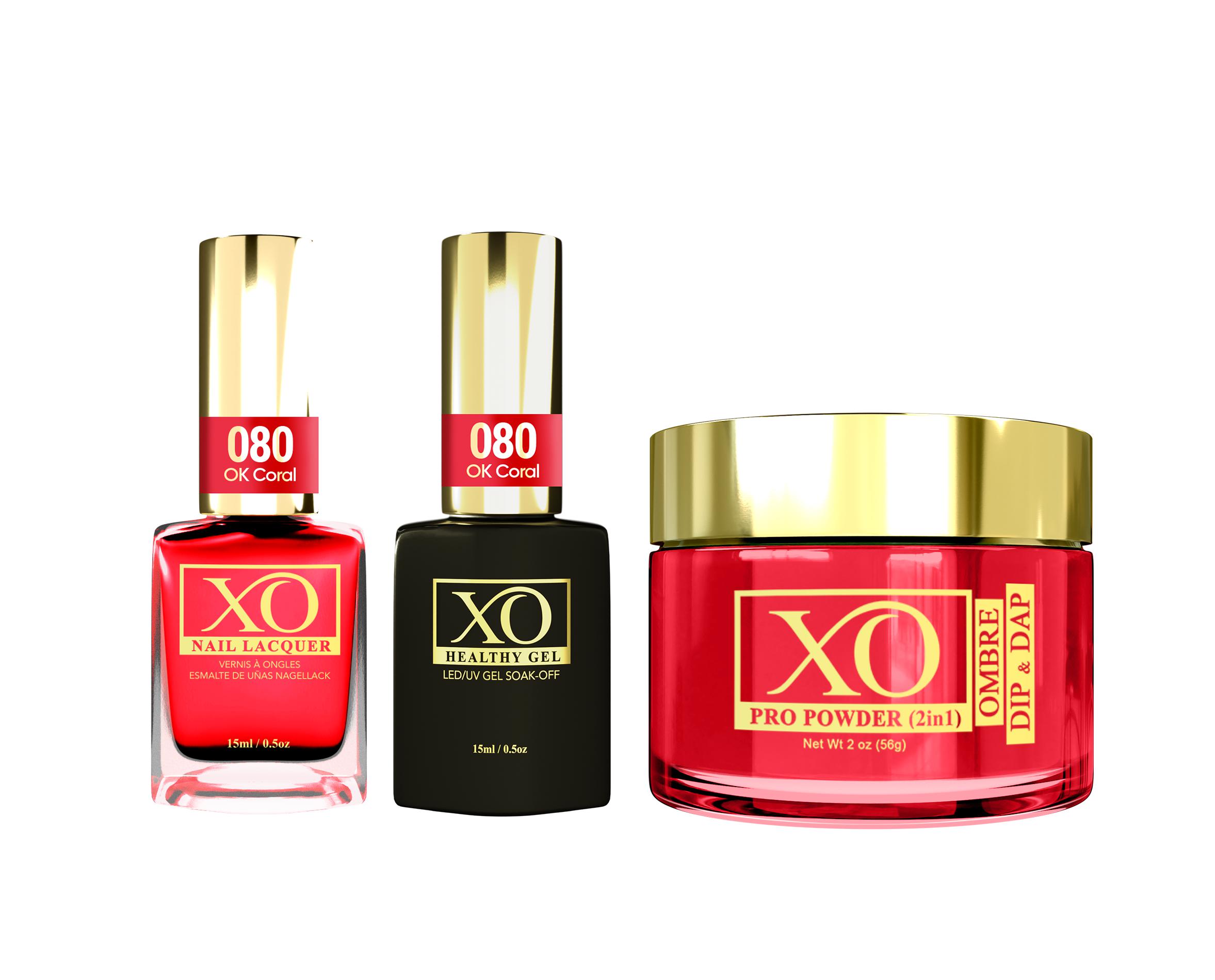 XO 4in1 (Acrylic & Dip, Gel & Lacquer) - OK Coral - 080-XO- Nail Supply American Gel Polish - Phuong Ni