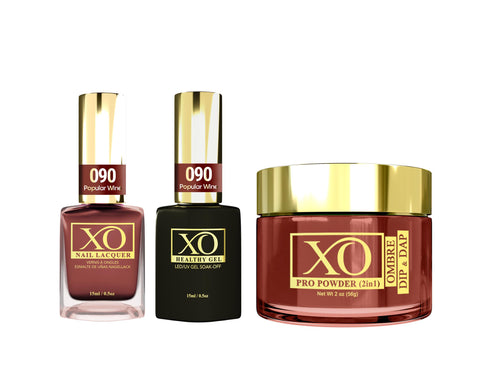 XO 4in1 (Acrylic & Dip, Gel & Lacquer) - Popular Wine - 090-XO- Nail Supply American Gel Polish - Phuong Ni