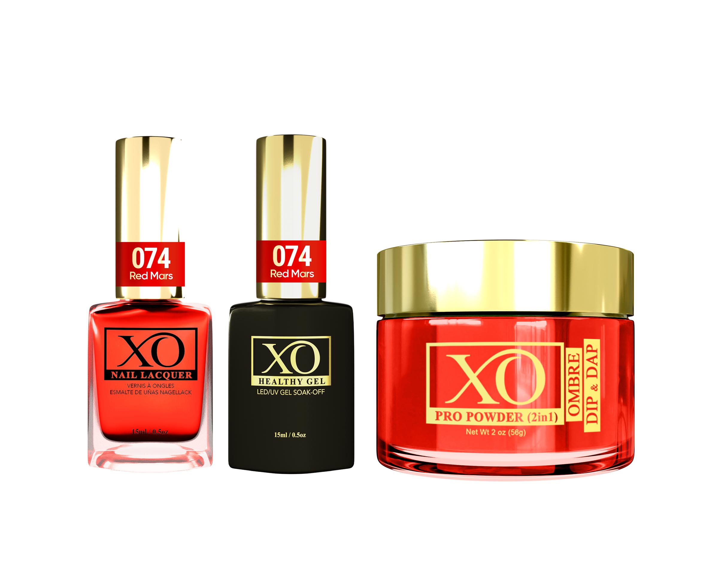 XO 4in1 (Acrylic & Dip, Gel & Lacquer) - Red Mars - 074-XO- Nail Supply American Gel Polish - Phuong Ni