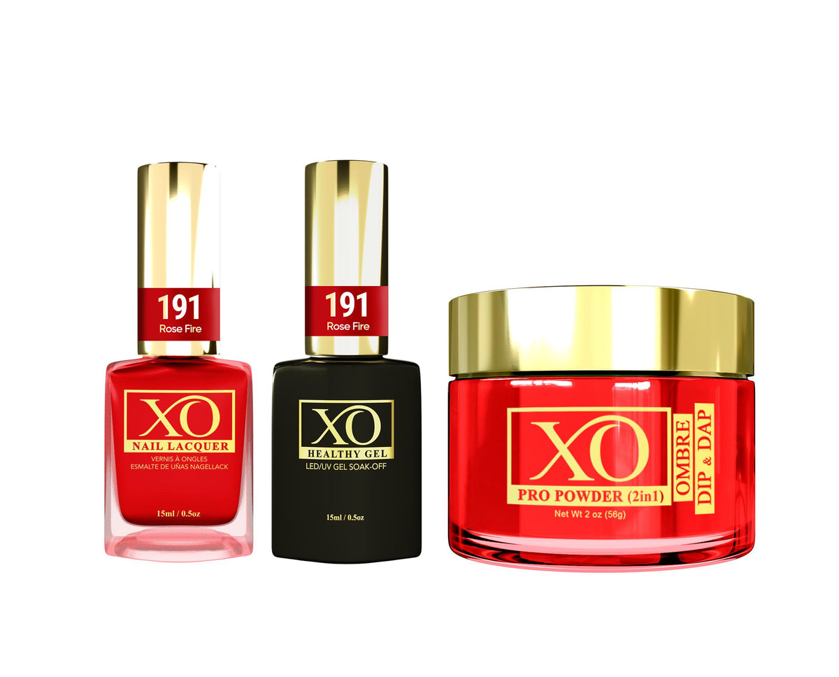 XO 4in1 (Acrylic & Dip, Gel & Lacquer) - Rose Fire - 191-XO- Nail Supply American Gel Polish - Phuong Ni