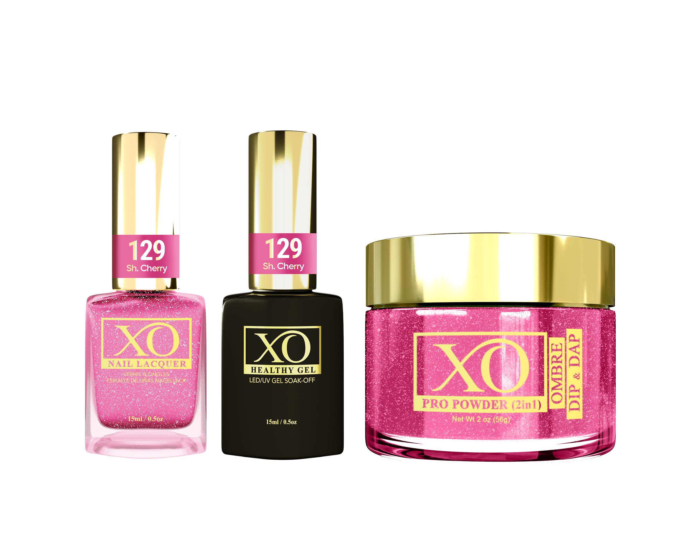 XO 4in1 (Acrylic & Dip, Gel & Lacquer) - Sh. Cherry - 129-XO- Nail Supply American Gel Polish - Phuong Ni