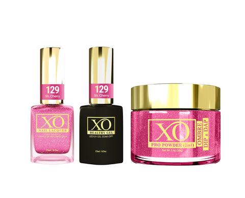 XO 4in1 (Acrylic & Dip, Gel & Lacquer) - Sh. Cherry - 129-XO- Nail Supply American Gel Polish - Phuong Ni