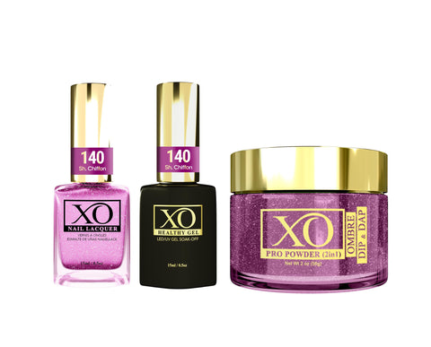 XO 4in1 (Acrylic & Dip, Gel & Lacquer) - Sh. Chiffon - 140-XO- Nail Supply American Gel Polish - Phuong Ni