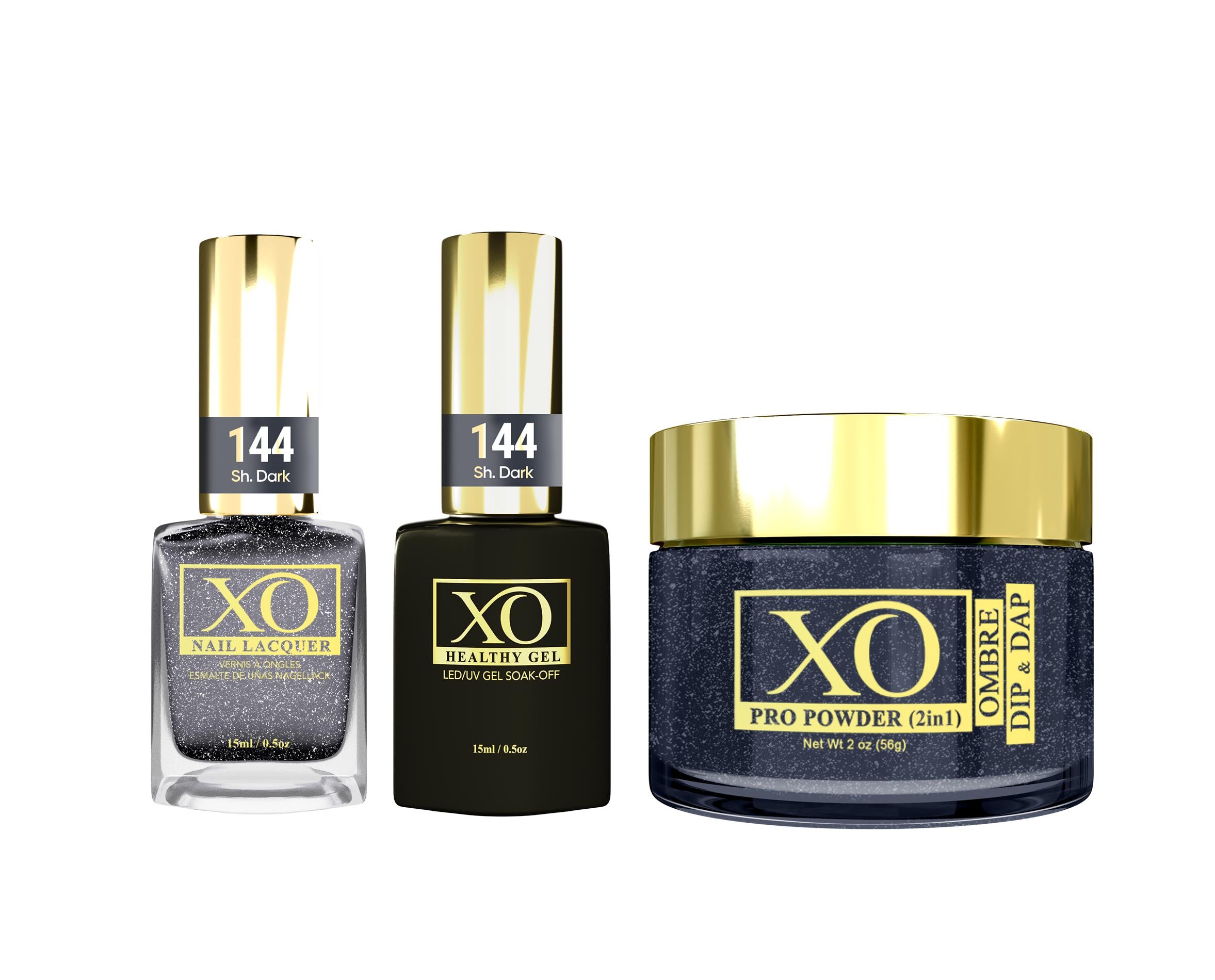 XO 4in1 (Acrylic & Dip, Gel & Lacquer) - Sh. Dark - 144-XO- Nail Supply American Gel Polish - Phuong Ni