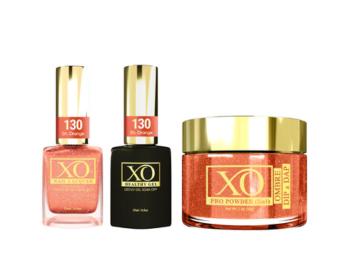 XO 4in1 (Acrylic & Dip, Gel & Lacquer) - Sh. Orange - 130-XO- Nail Supply American Gel Polish - Phuong Ni