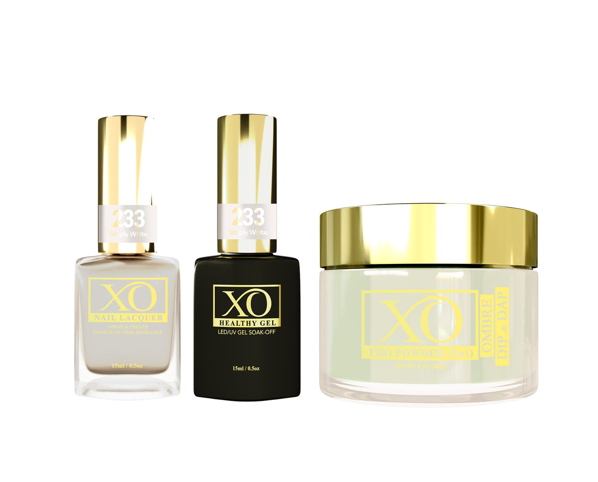 XO 4in1 (Acrylic & Dip, Gel & Lacquer) - Simply White - 233-XO- Nail Supply American Gel Polish - Phuong Ni