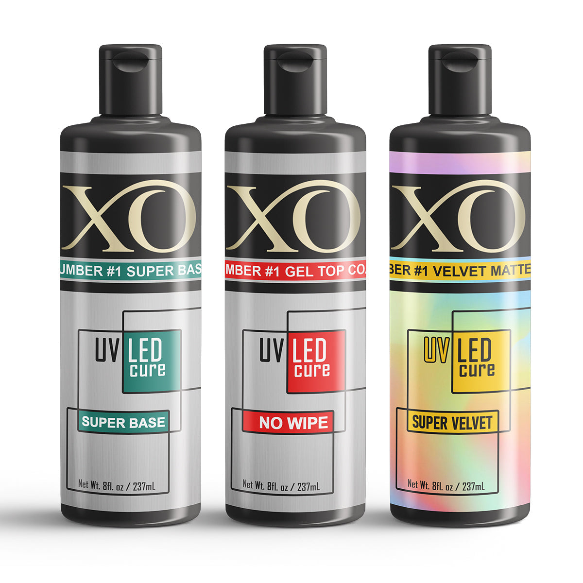 XO Base Gel / Top Gel / Velvet Matte Top No-Wipe Refill (8oz/237ml)-Gel-XO- Nail Supply American Gel Polish - Phuong Ni