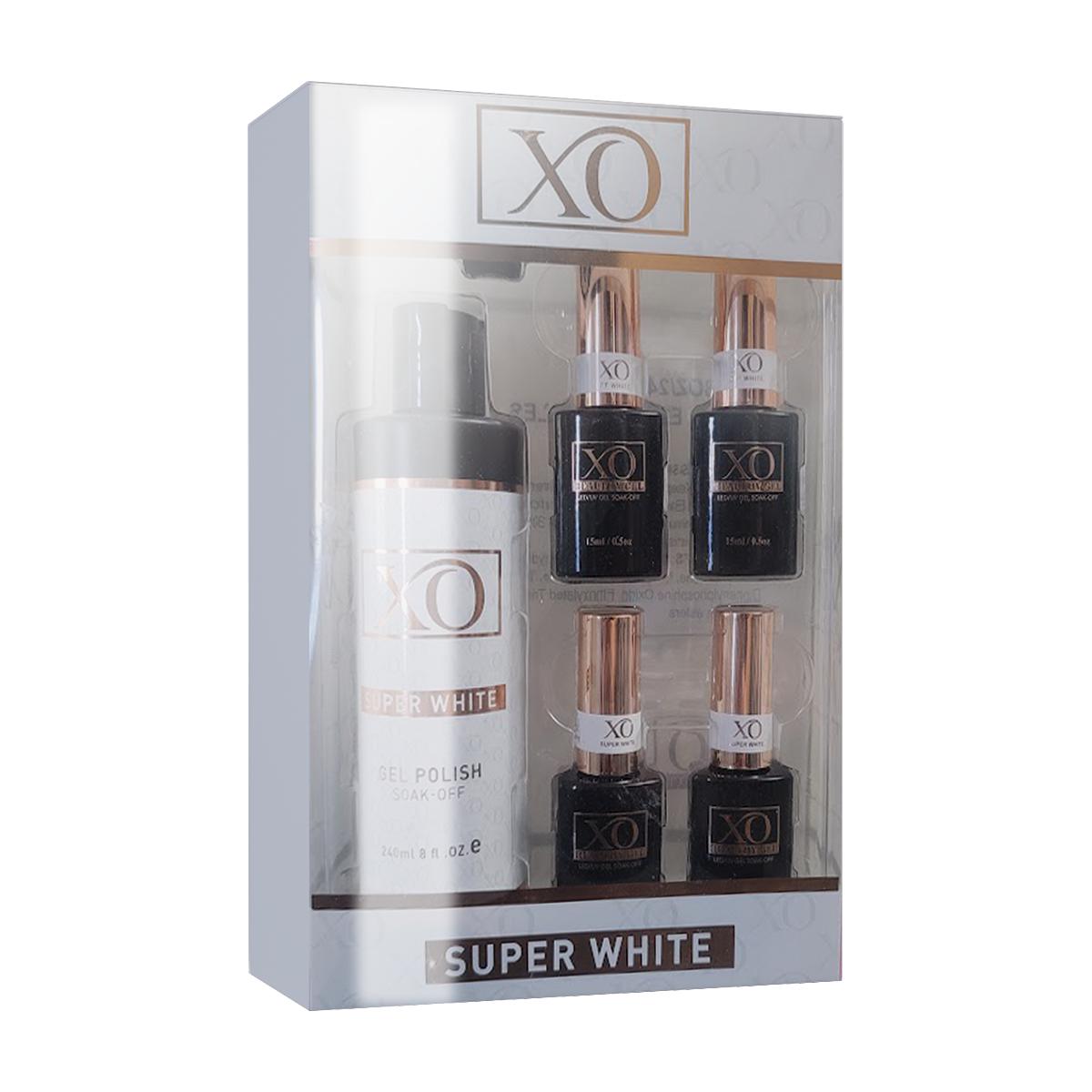 XO Essential Refill Kit (8oz/240ml) - 4 empty bottle included-Gel-XO-SUPER WHITE- Nail Supply American Gel Polish - Phuong Ni