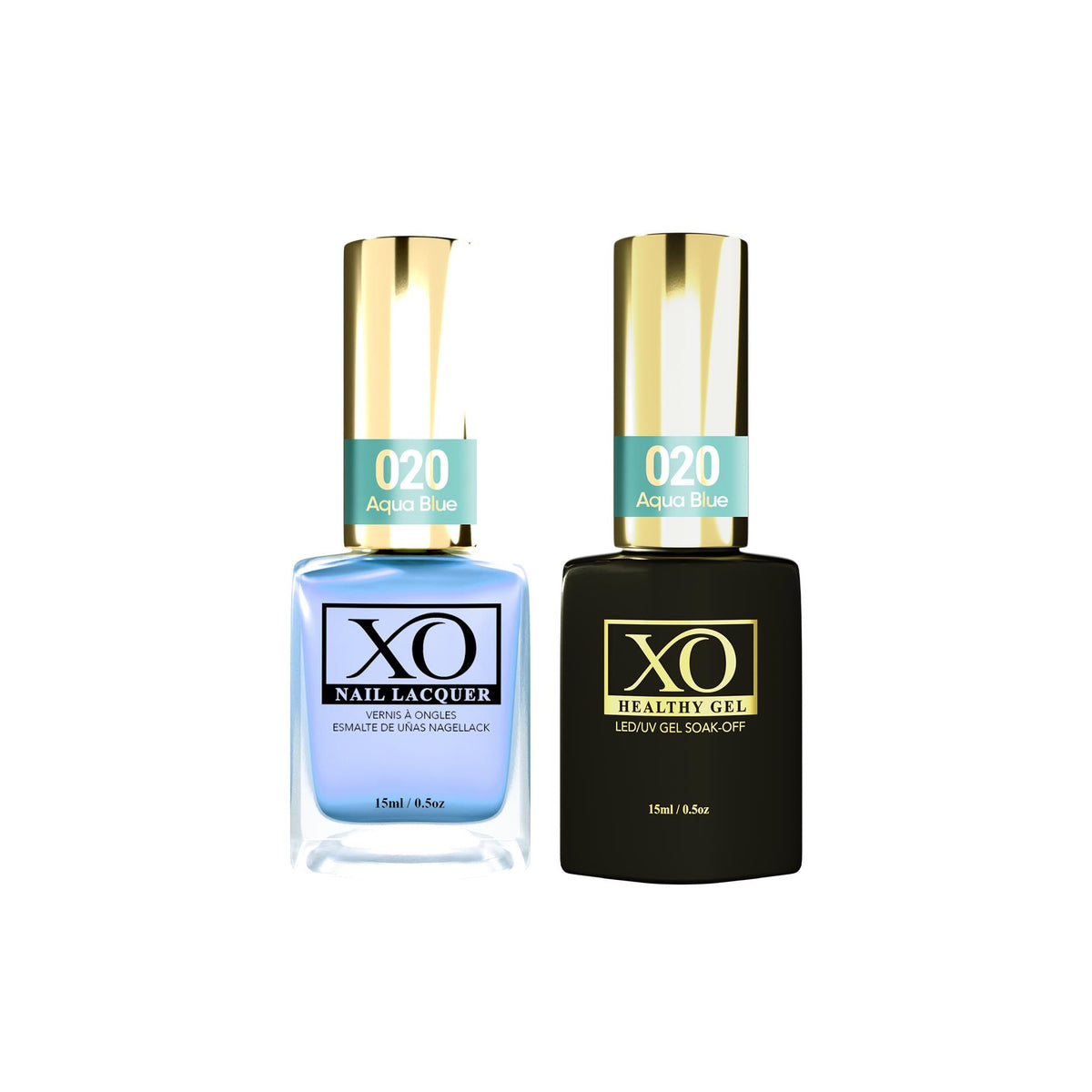 XO Gel Duo (Gel & Lacquer) - Aqua Blue - 020-XO- Nail Supply American Gel Polish - Phuong Ni