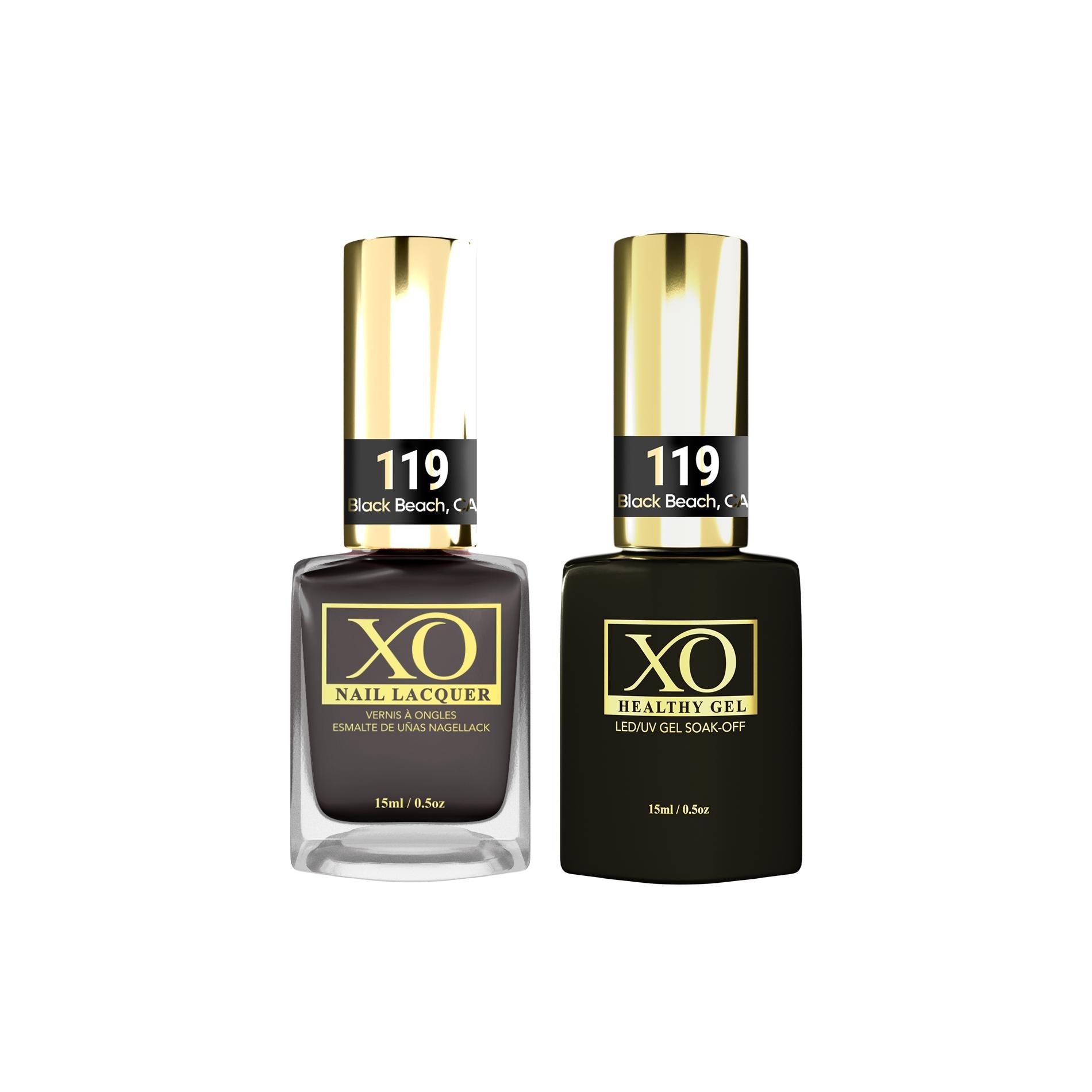 XO Gel Duo (Gel & Lacquer) - Black Beach, CA - 119-XO- Nail Supply American Gel Polish - Phuong Ni