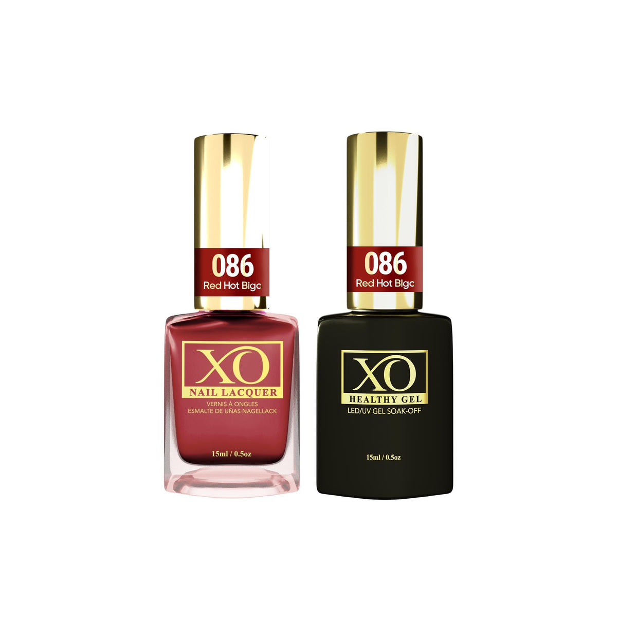 XO Gel Duo (Gel & Lacquer) - Red Hot Bigo - 086-XO- Nail Supply American Gel Polish - Phuong Ni