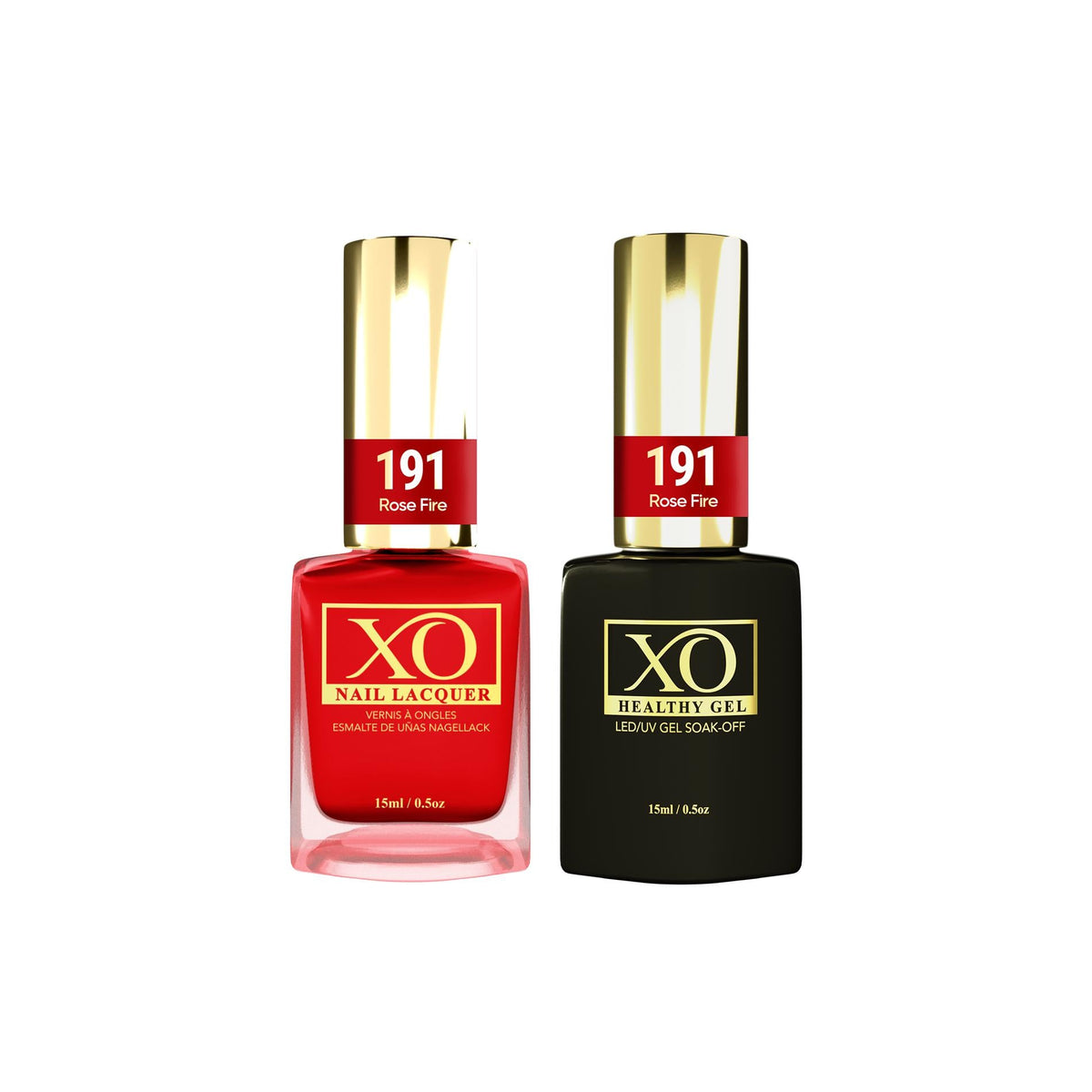 XO Gel Duo (Gel & Lacquer) - Rose Fire - 191-XO- Nail Supply American Gel Polish - Phuong Ni